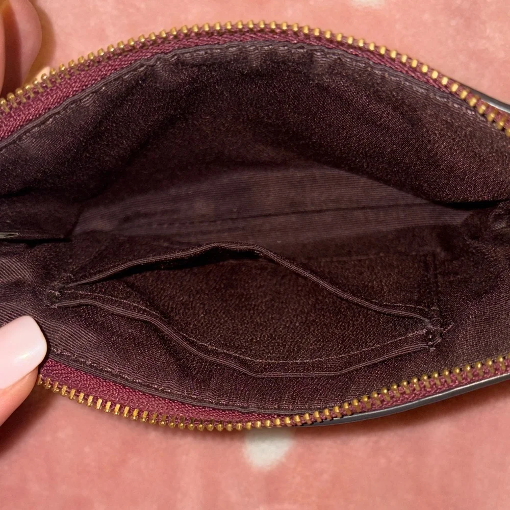 Coach Limited EditionHoliday Bells Burgundy Leather Wristlet NWOT - Picture 5 of 5